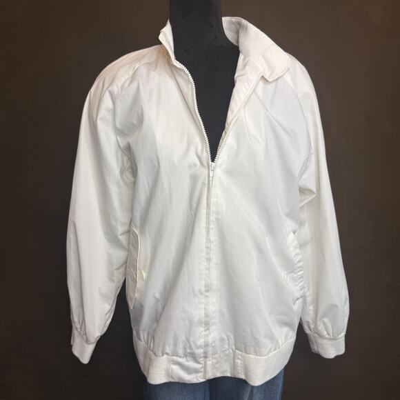 Vintage 1990s Architect JCPenney Men’s M White Bomber Jacket Made in Hong Kong - Picture 2 of 14